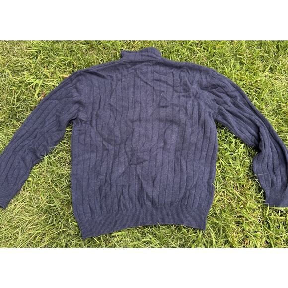 Hathaway Platinum Sweater Men's 100% Geelong Lambs Wool 1/4 Zip Italy Sz Large - Picture 7 of 7